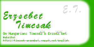 erzsebet timcsak business card